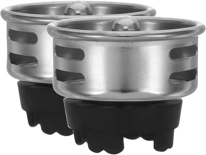 Artibetter 2Pcs Stainless Steel Kitchen Sink Strainer Basket Fit Drain Filter for Bar Prep Sinks Efficient Debris Interception Durable Wear Resistant Design