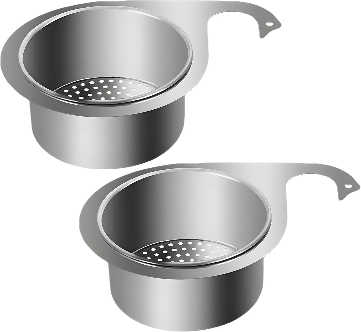 Washbasin Sink Drain Basket, Stainless Steel Kitchen Sink Strainer for Water Tap Drain Water (2)