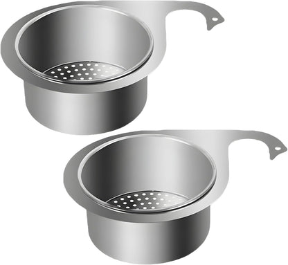 Washbasin Sink Drain Basket, Stainless Steel Kitchen Sink Strainer for Water Tap Drain Water (2)
