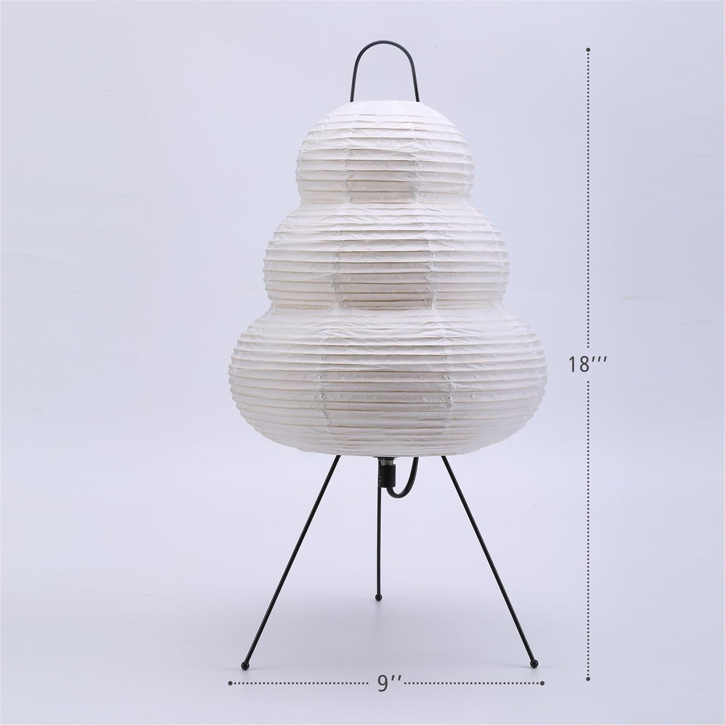 Japanese Noguchi Inspired Table Lamp Zen Rice Paper Lantern with Warm Light for Bedroom Living Room or Office Modern Japandi Decor(Segment)