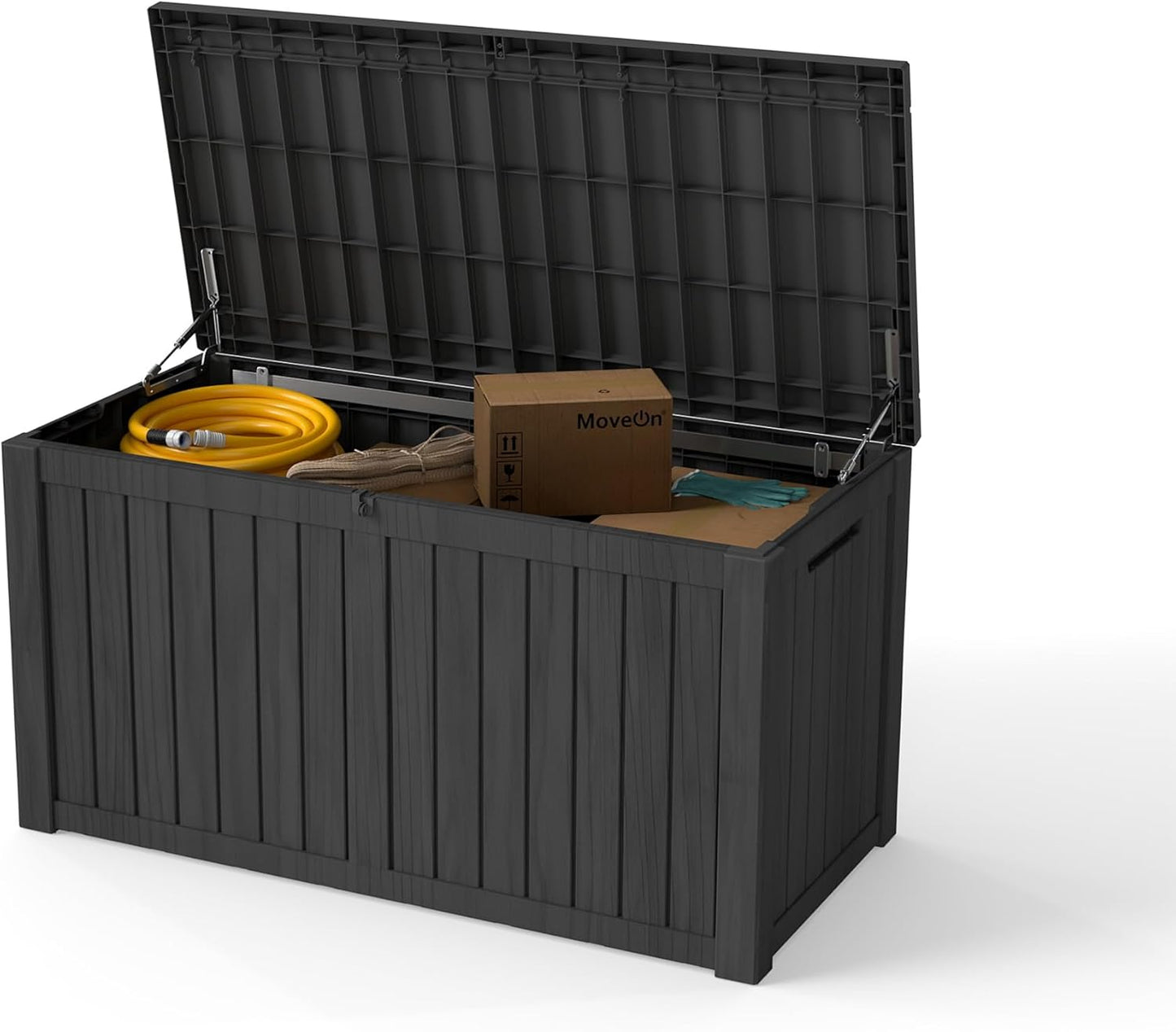200 Gallon Deck Boxes Outdoor Waterproof, Outdoor Storage Box with Lockable Lid & UV-Resistant for Patio Furniture, Outdoor Cushions, Garden Tools and Pool Supplies, Light Brown