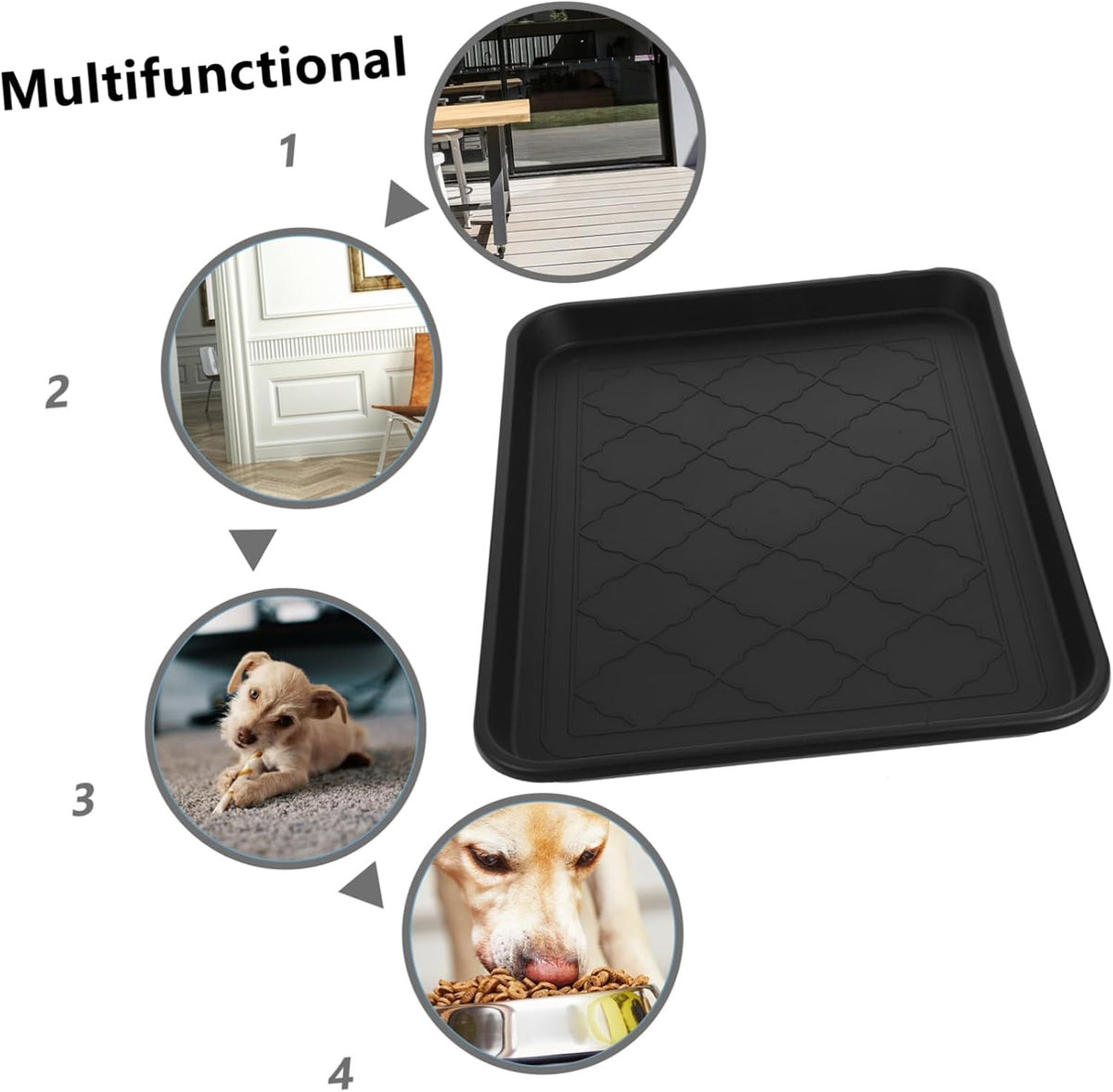 Multi-Functional Boot Tray for Entryway Waterproof Plastic Shoe Mat Raised Edges for Pets and Sundries Storage Large Capacity Design