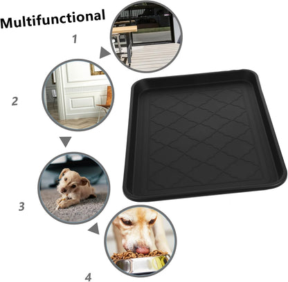 Multi-Functional Boot Tray for Entryway Waterproof Plastic Shoe Mat Raised Edges for Pets and Sundries Storage Large Capacity Design