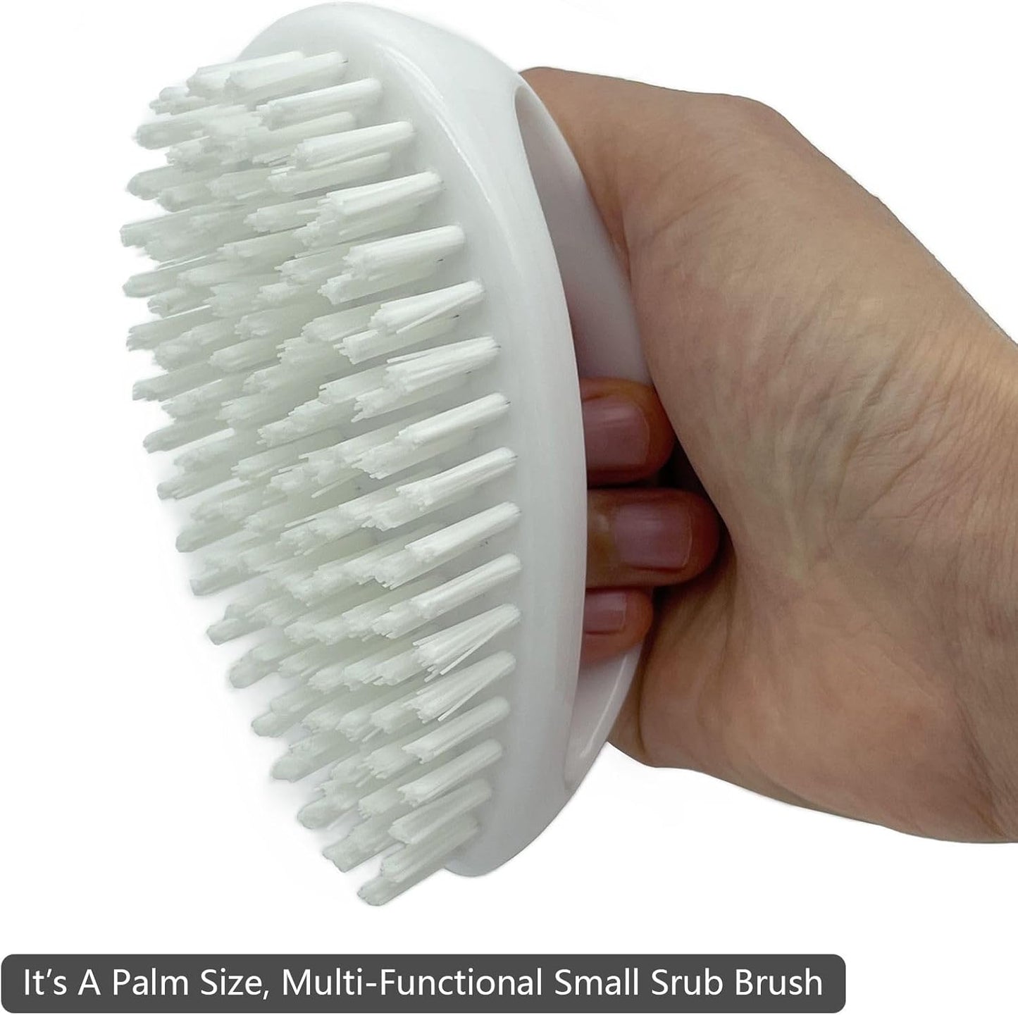 GKETN Scrub Brush for Cleaning Scrubbing Heavy Duty Stiff Nylon Bristles Cleaning Brush Multi-Purpose, White & Small Size