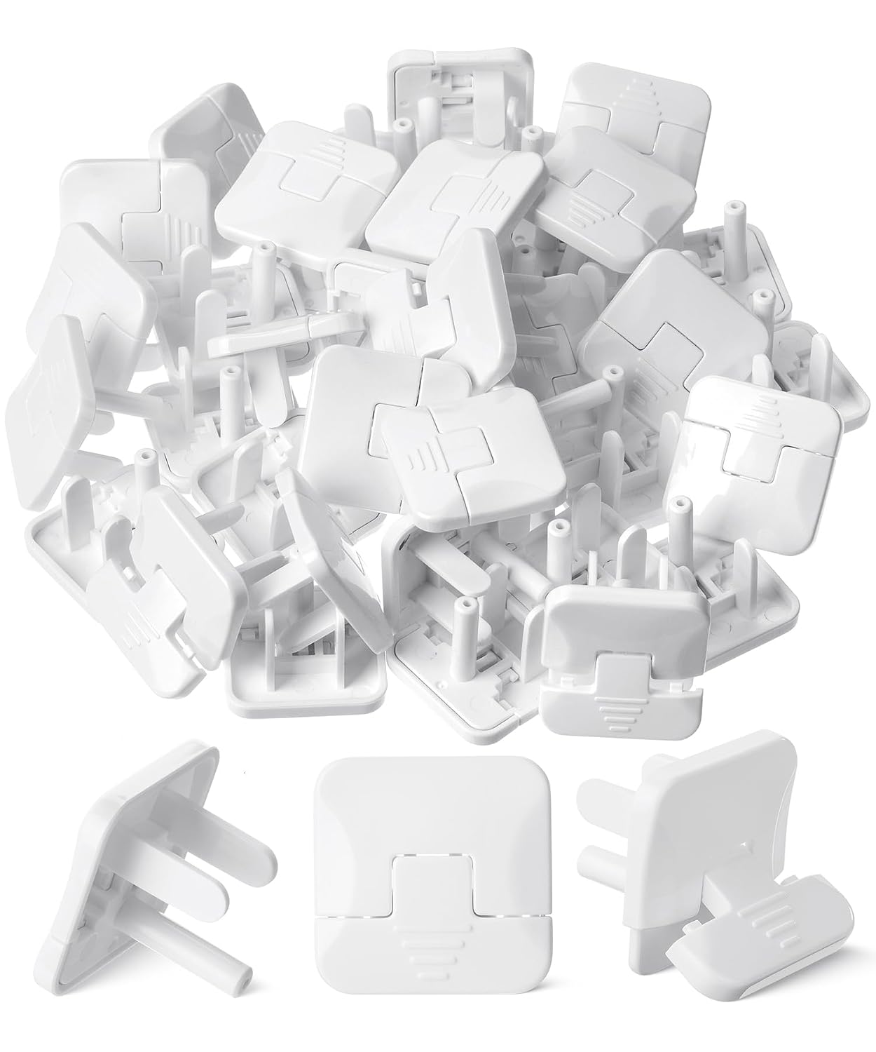 Bates- Outlet Covers Child Proof, 10 Pack, White, 3 Prong Outlet Covers