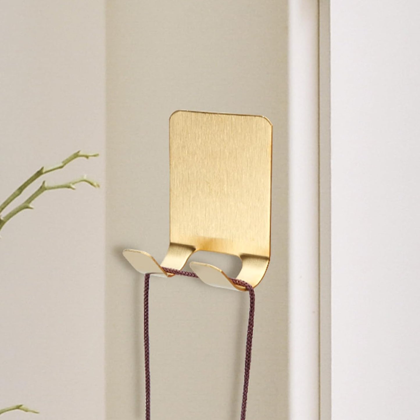 Self Adhesive Hooks Waterproof Razor Holder in Inside Shower 4 Pack, Metal Heavy Duty Utility Storage Hook.Towel. Loofah Holder for Wall.Hanger Hooks for Bathroom or Kitchen Organisation. Gold