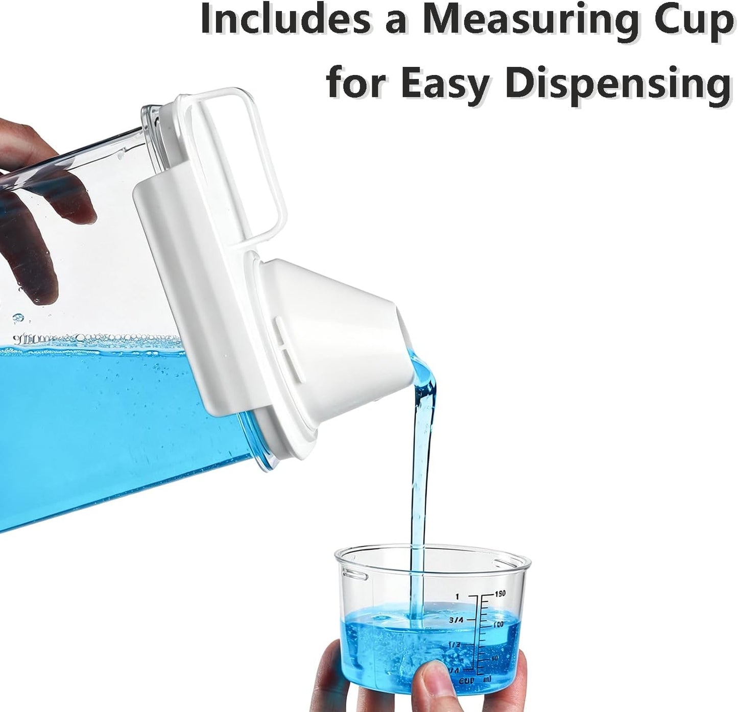 75OZ Laundry Detergent Dispenser, Liquid Laundry Soap Dispenser, Fabric Softener Organizer, Clear Plastic Powder Laundry Detergent Container, 1PACK