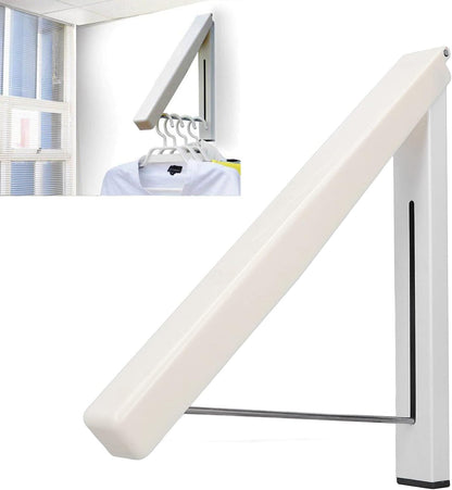 Wall Mounted Drying Rack, Multifunctional Folding Clothes Hanger, Heavy Duty Space Saving Design for Home, Office, Bathroom, Balcony