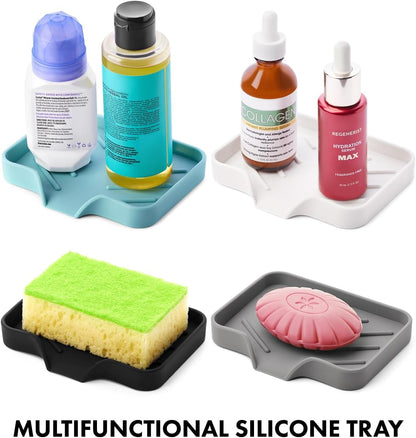 Silicone Soap Bar Holder: Premium Gray Self-Draining Soap Dish - Elegant Shower & Bathroom Solution