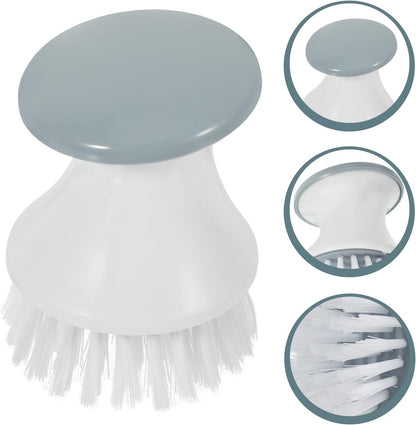 TOYANDONA 2pcs Kitchen Scrub Brush for Cleaning Dishes and Pans Round Head Stiff Bristles Plastic Handle Small Dishwashing Scrubber for Sink and Vegetable Cleaning