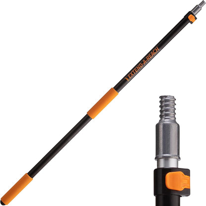 5-24 ft Long Telescoping Extension Pole // Multi-Purpose Extendable Pole with Universal Twist-on Metal Tip // Lightweight and Sturdy // Best Telescopic Pole for Painting, Dusting and Window Cleaning