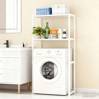Over Washer Dryer Shelves - Heavy Duty Metal Storage, Freestanding Shelving for Laundry Room Bathroom Organizer(White)