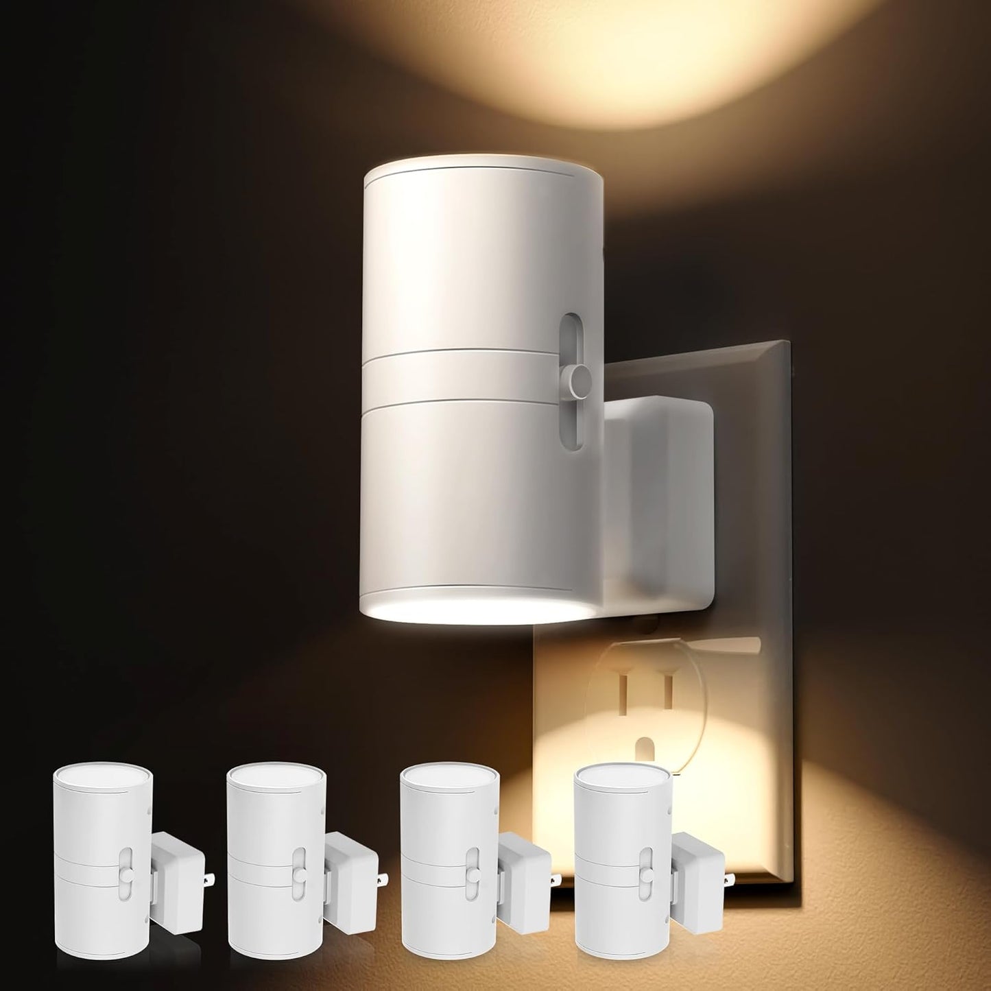L LOHAS LED Night Light Plug in, Night Lights Plug into Wall, Light Sensor, 0-100LM Soft White 3000K, Dimmable Night Light, Modern Nightlight for Kids Bathroom Hallway Bedroom Kitchen Stairway, 2 Pack