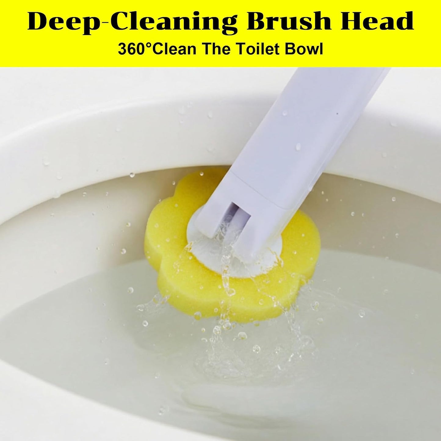 2 Pack Disposable Toilet Brush and Holder Set, Extended Handle Toilet Bowl Cleaner Wand with 48 Refills Replacement Heads Pads Bathroom Maintenance Bathtub Stick Cleaning System Starter Kit
