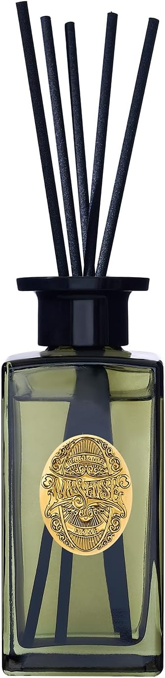 M&SENSE 6.3 oz Large Reed Diffuser Set | Lime+Basil Scent Oil Diffuser with Sticks | Hotel Collection Non-Toxic Home Fragrance |for Bedroom Bathroom Living Room - Colors A