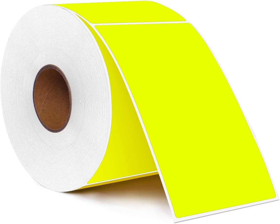 PARLAIM 3 X 5 Inch Rectangle Adhesive Color Coding Stickers,Square Inventory Label Stickers -500Per Dispenser Box (Fluorescent Green)