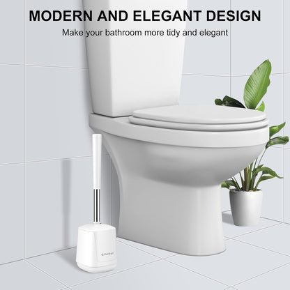 SetSail Toilet Brush and Holder, Self Closing Lid Toilet Bowl Brushes Holder and Extra Long Handle Ventilated Toilet Brush Set for Bathroom Cleaning, Nylon Bristles, Black