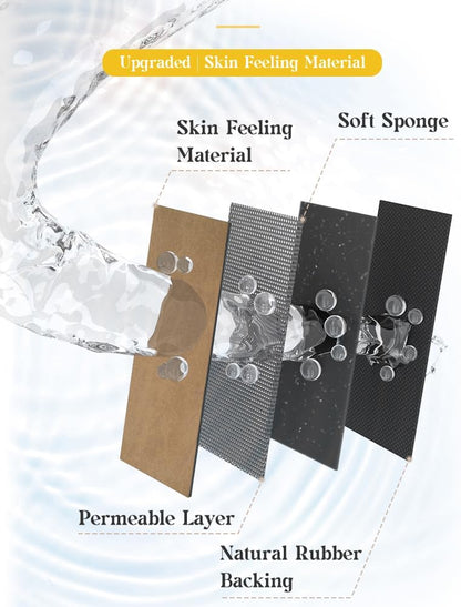 MontVoo -Bath Mat-Rubber Backing Non SlipThin Bathroom Rugs Fit Under Door- Quick Dry Absorbent Faux Suede Surface Grey Bathroom Floor Mats-Shower Rug for in Front of Bathtub Shower Gray 16x24