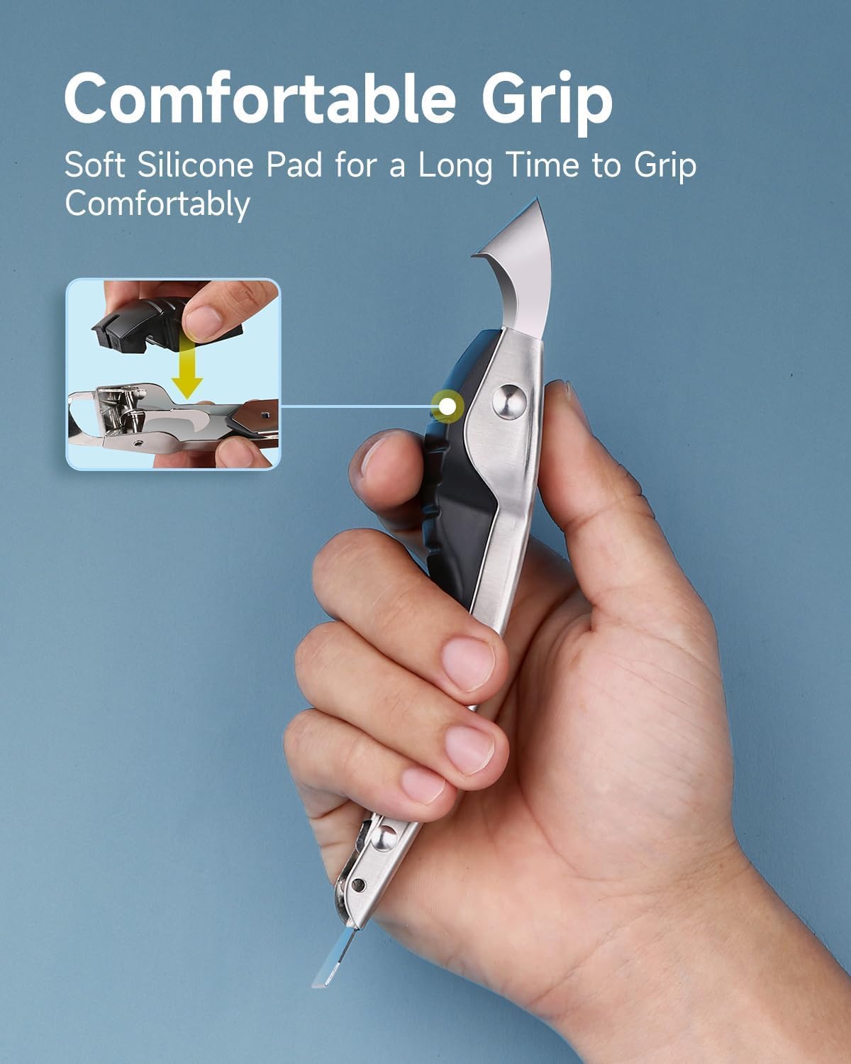 Silicone Caulking Tool Kit, Stainless Steel Caulk Remover Tool, 4 in 1 Grout Removal Tool with Comfortable Grip