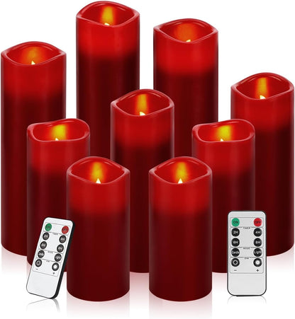 Vinkor Flameless Candles Battery Operated Candles Real Wax Pillar LED Candles with 10-Key Remote and Cycling 24 Hours Timer (Ivory Set of 12 （D: 3" x H: 4"）)