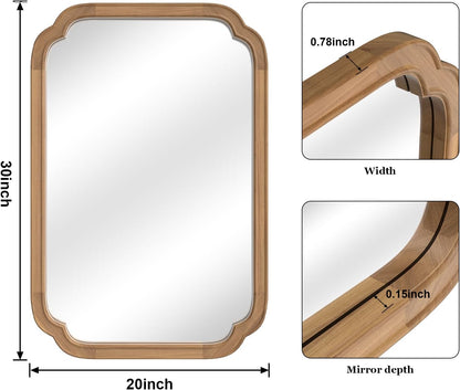 WallBeyond Full Length Mirror Wall Mounted 65"x22", Rustic Wooden Frame Floor Mirror, Large Full Body Mirror for Bedroom, Leaning or Hanging Against Wall, Natural