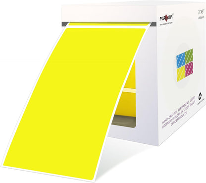 PARLAIM 3 x 5 inch Rectangle Sticker Labels, 250PCS Adhesive Color Coding Stickers for Moving Box Inventory Label, Fluorescent Green