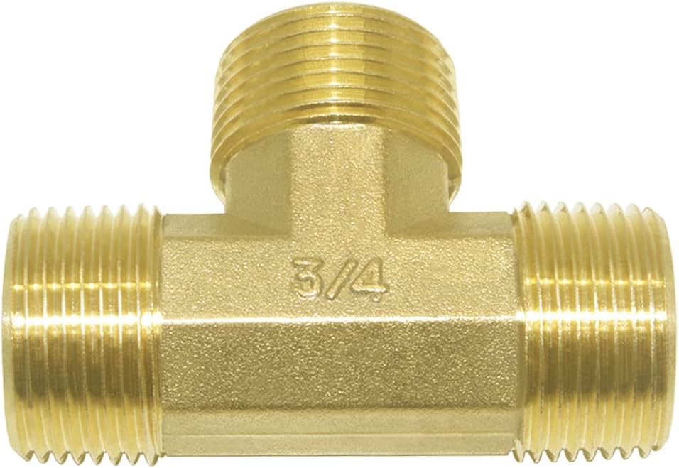 Joywayus 2PCS Brass 3/4" GHT Garden Hose Splitter Body Backyard 2 Way Y Shaped Swivel Connector Threaded Pipe Fitting Coupler Adapter with Washer