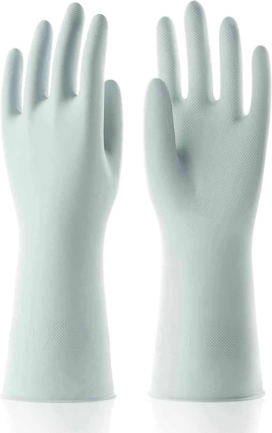 COOLJOB Medium Household Rubber Gloves with Cotton Liner & Non-slip Grip, Waterproof Long Lasting Dishwashing Gloves for Kitchen & Bathroom Cleaning, Light Pink, 1 Pair