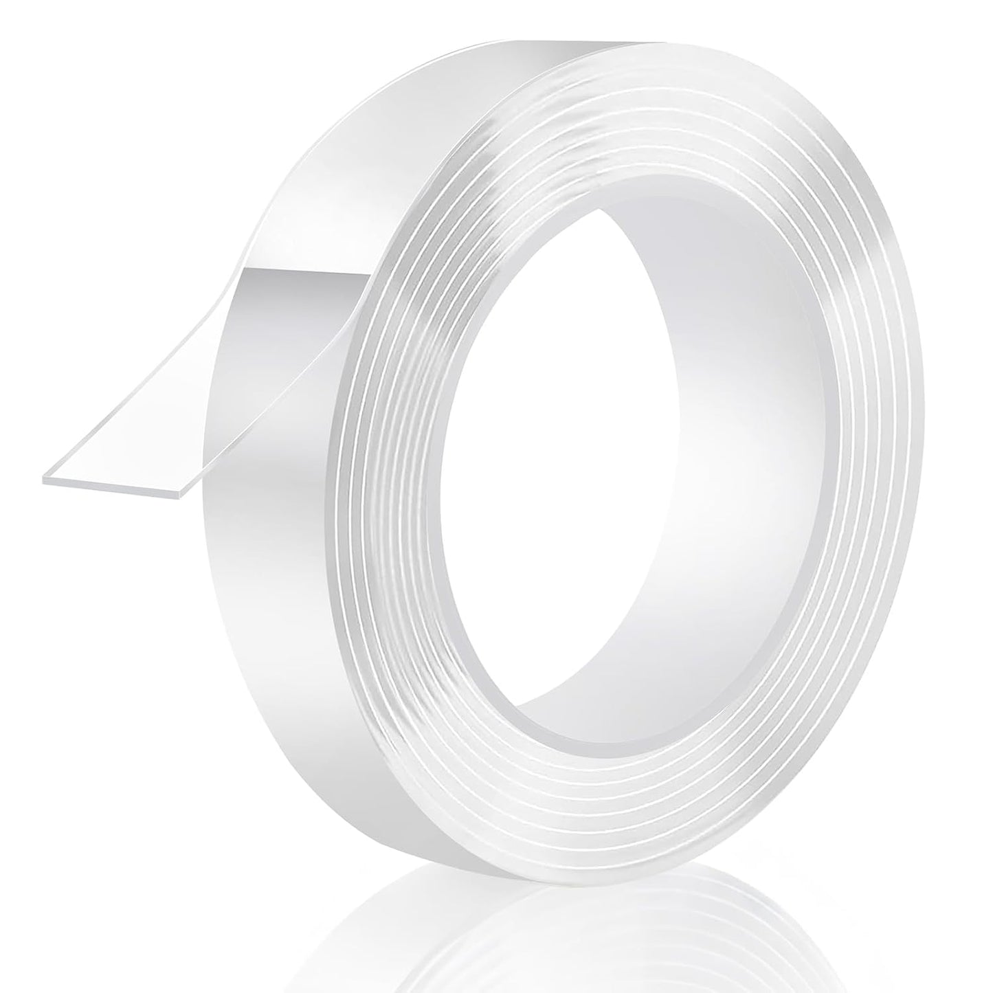 Double Sided Tape Heavy Duty, Removable Nano Double Sided Adhesive Tape, Clear Mounting Tape Picture Hanging Adhesive Strips Waterproof for Walls Photo Crafts Carpet Poster, 0.39" x 16.5FT
