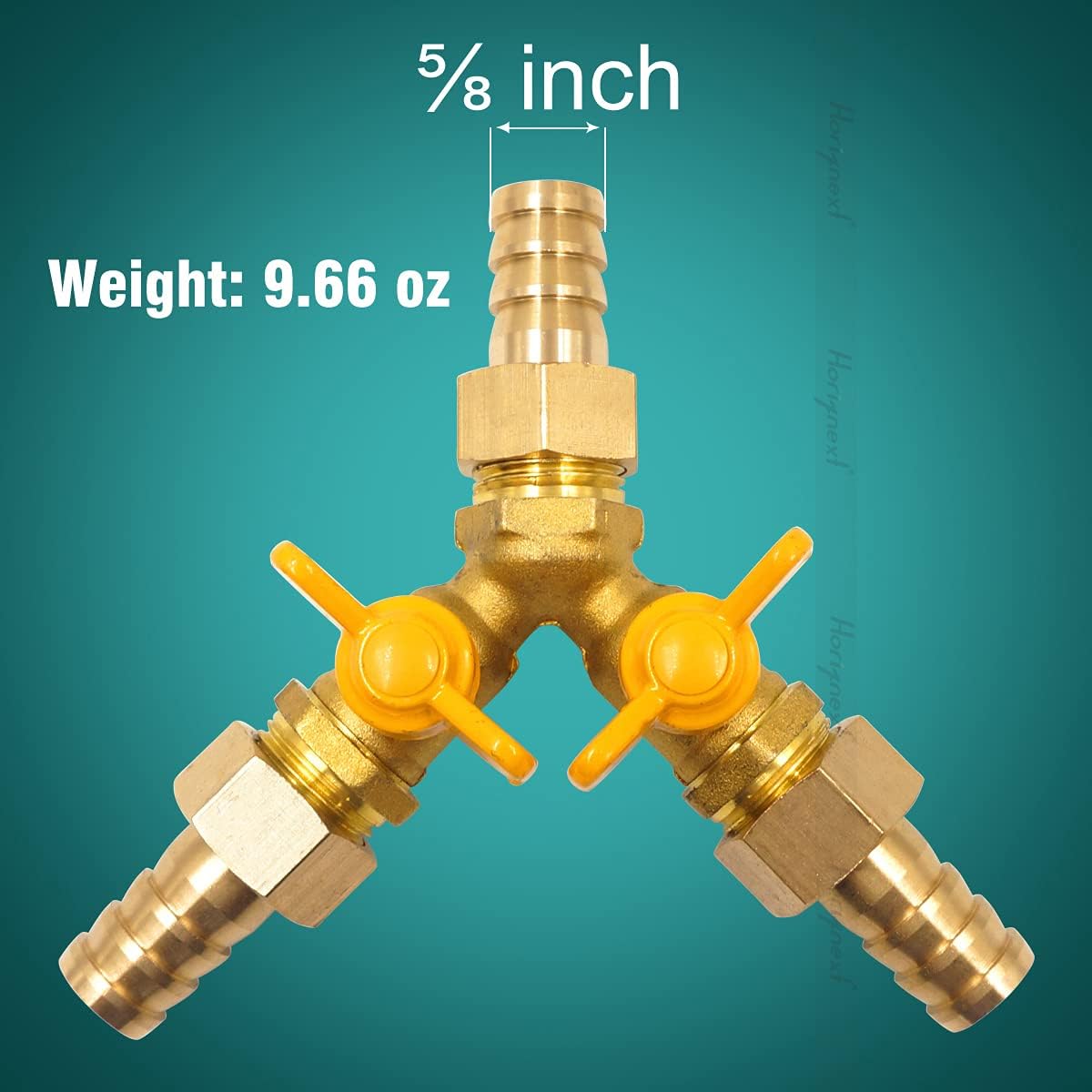 brass 3/4 inch O.D. barb three way shut off ball valve for gas hose air water pvc pex garden tubing fuel line, tee switch splitter fitting
