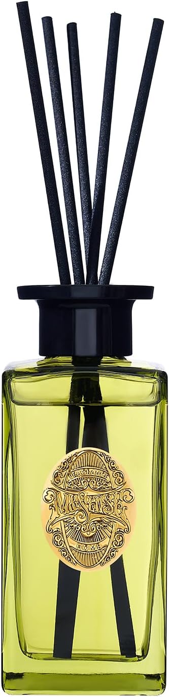 M&SENSE 6.3 oz Large Reed Diffuser Set | Lime+Basil Scent Oil Diffuser with Sticks | Hotel Collection Non-Toxic Home Fragrance |for Bedroom Bathroom Living Room - Colors A