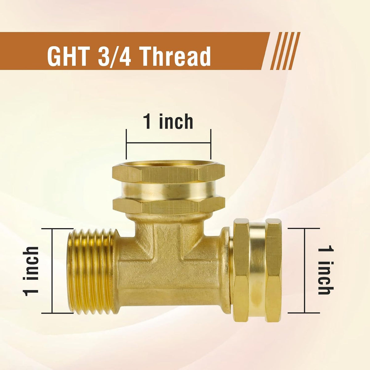 GHT 3/4 Hose Splitter 2 Way, Brass Hose Y for Outdoor Spigot | for garden hoses, sprinklers, drip irrigation and patios, good sealing performance, sturdy, leakproof, full flow port