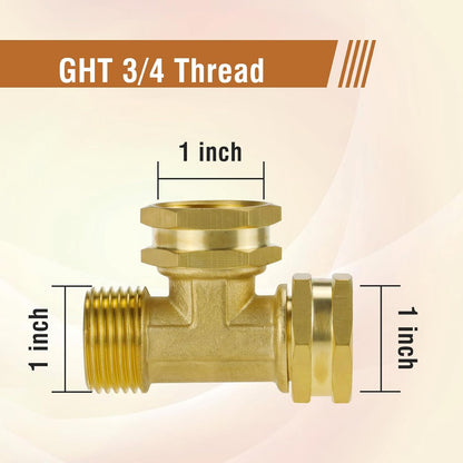 GHT 3/4 Hose Splitter 2 Way, Brass Hose Y for Outdoor Spigot | for garden hoses, sprinklers, drip irrigation and patios, good sealing performance, sturdy, leakproof, full flow port