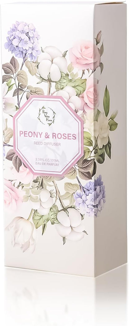 Reed Diffuser Set Gardenia Floral, 3.4 fl oz - Elegant Home Fragrance with Sticks - Long-Lasting Scented Oil Reed Diffuser for Bedroom, Bathroom Shelf Decor & Living Room(Gardenia Floral)