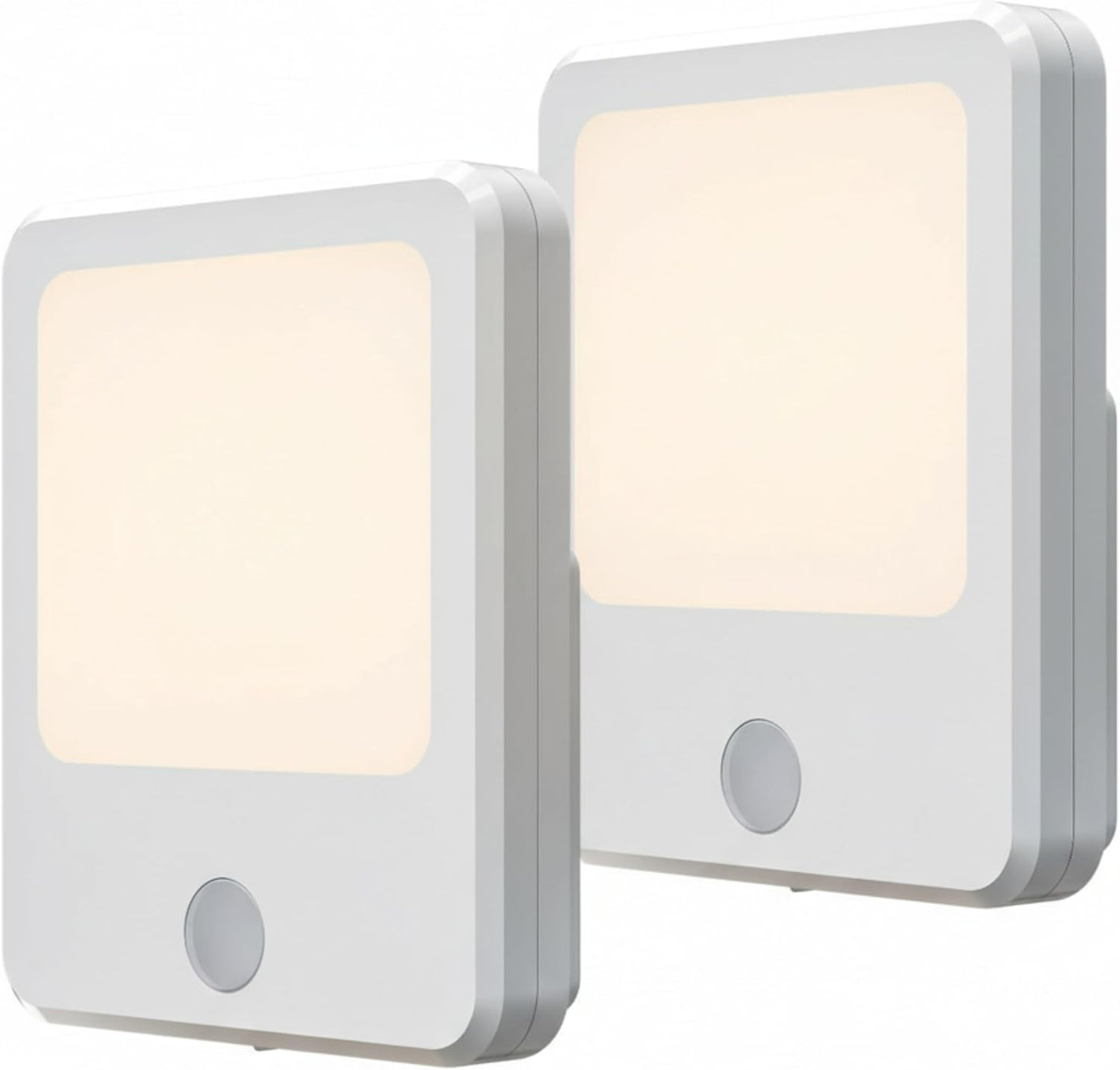 DYMOND Plug in Night Lights with Motion Sensor Dusk to Dawn, Dimmable Warm White Soft Light for Hallway, Bedroom, Bathroom, Stairway, Kids Room 2-Pack