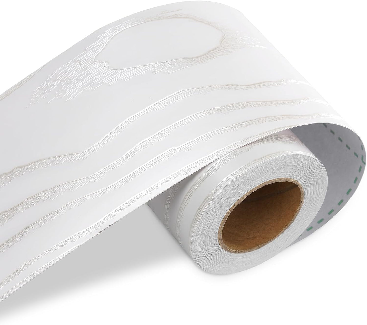 LACHEERY White Oak Wood Border Wallpaper Peel and Stick Bathroom Mirror Frame Border Wood Grain Repair Tape Silver White Bulletin Board Borders Trim Self Adhesive Modern Classroom Borders 3"x197"
