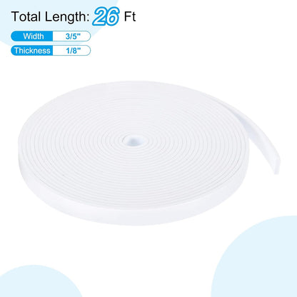 PATIKIL Weather Stripping Door Seal Strip, 3/8 Inch x 1/4 Inch x 32 Ft Self Adhesive Soundproof High Density Foam Tape Insulation for Door Window Air Conditioning, White - Colors A