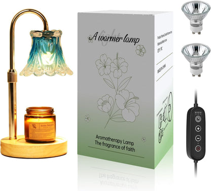 Fragrance Candle Warmer Lamp with 2 Bulbs Electric Candle Warmer with Timer & Dimmer for Home Decor