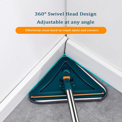 Wall Cleaner Mop with Long Handle 360° Wall Mop Triangle Mops for Floor Cleaning Baseboard Cleaner Tool with 5 Microfiber Duster Pads Dust Washer Cleaning Tools for Walls Windows Ceiling Fan