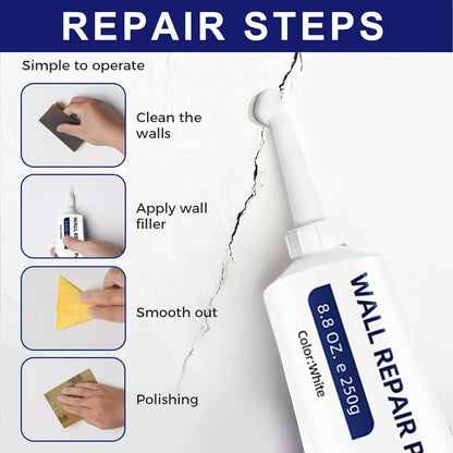 Efficient Drywall Repair Kit with Scraper, 2026 Upgrade Quick Drying Wall Mending Agent for Holes & Cracks, Multi-Functional Drywall Patch Paste Repair Kit for DIY Home Fix