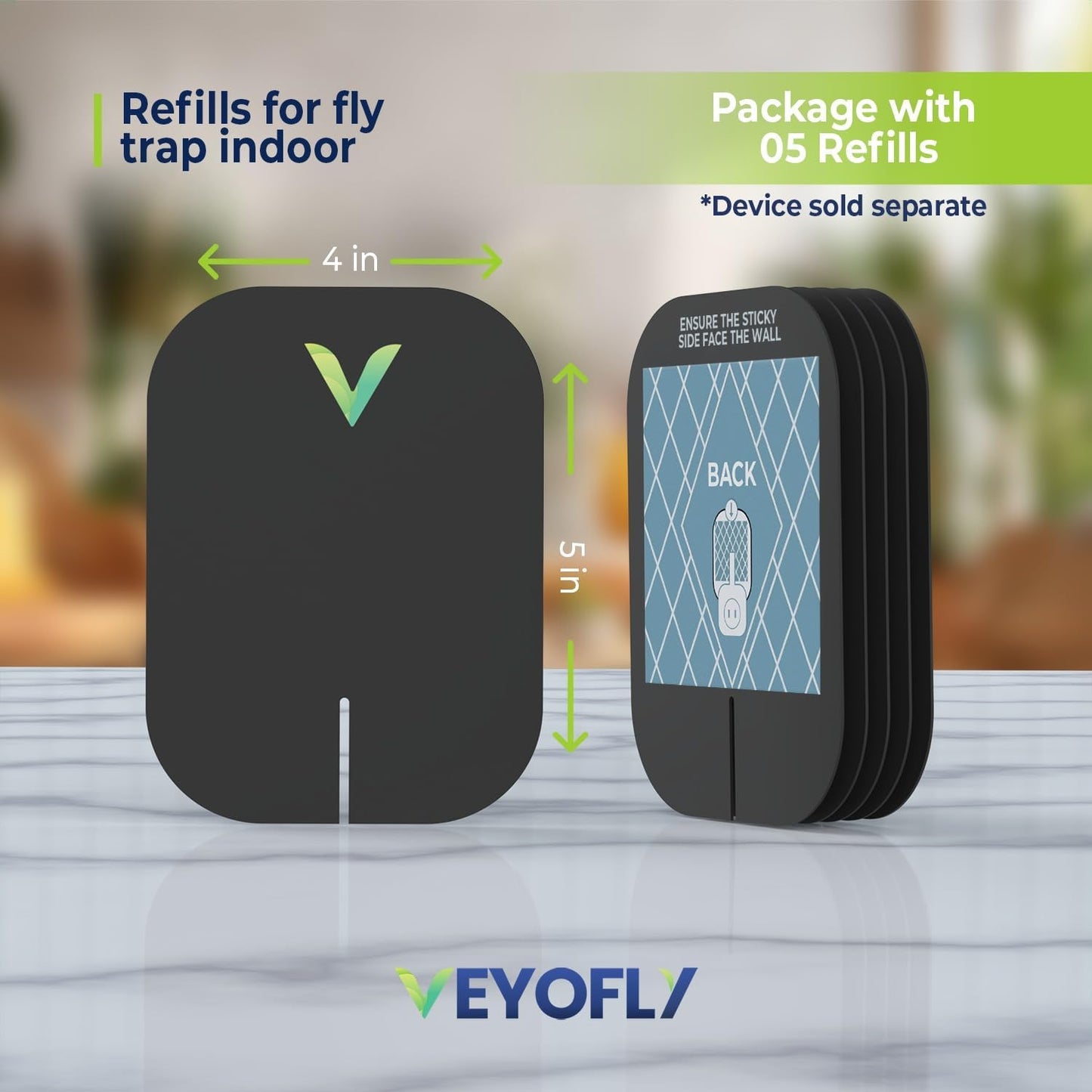 VEYOFLY Fruit Fly Traps for Indoors (2 Device + 4 Refills), Gnat Trap Indoor Plug in, Bug Traps, Flying Insect Trap, Gnat Traps for House Indoor, Fly Trap Indoor for Home Bug Light, Gnats Catcher