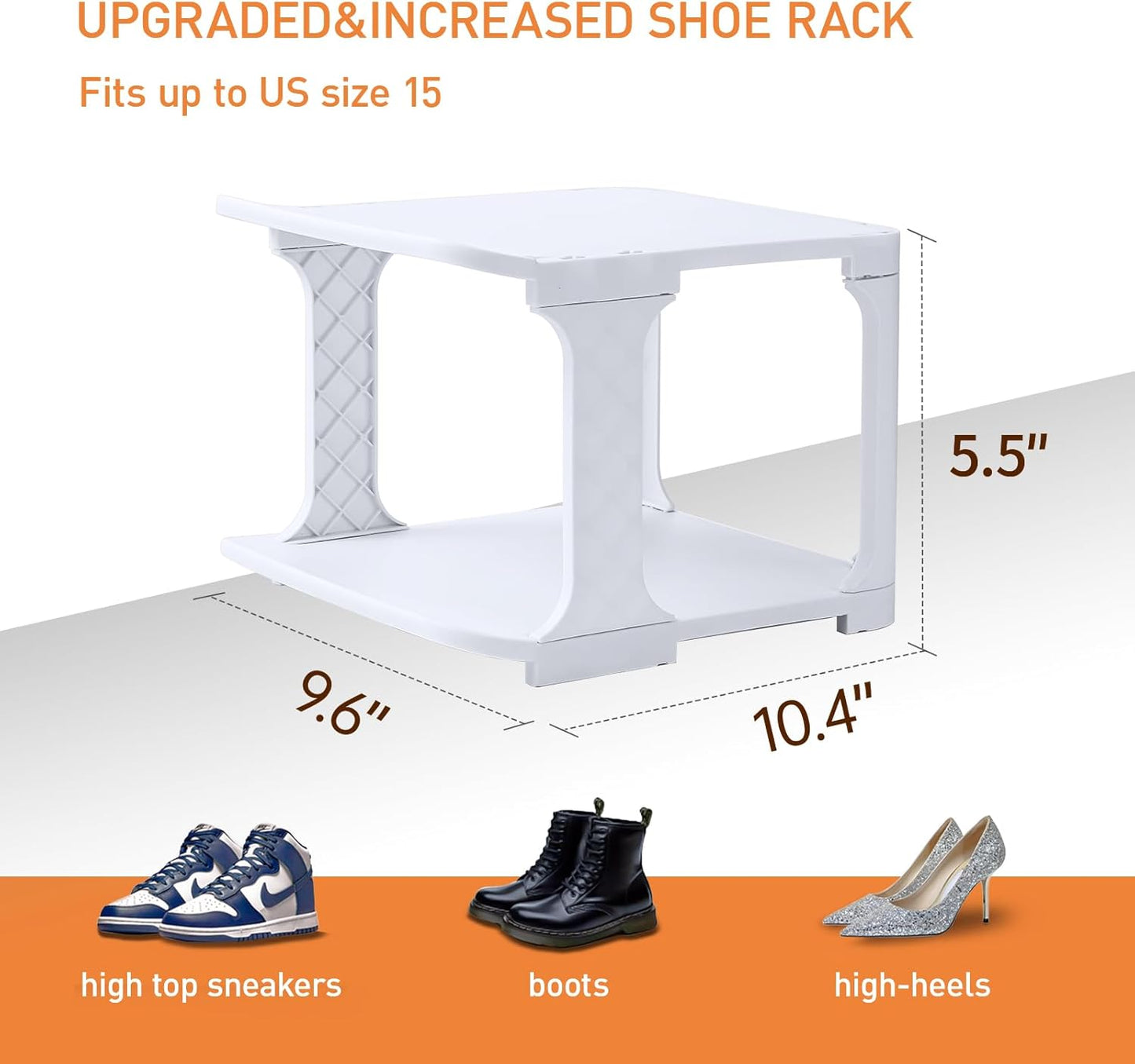 5 Tiers Vertical Shoe Rack, Narrow Free Standing Shoe Storage Organizer for Entryway and Small Closet, Stackable Shoe Holder Shelf Stability DIY, Black