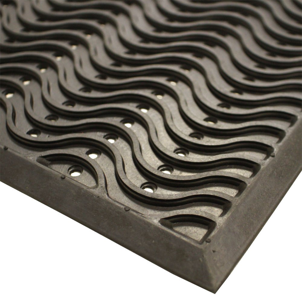 Rubber-Cal 03-213-BK Ultra Scraper Outdoor Rubber Commercial Entrance Mats, 3' x 5', Black