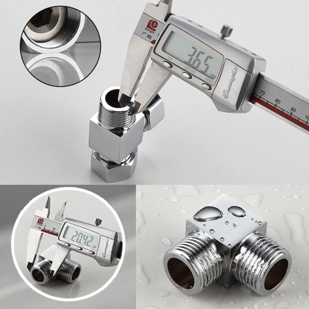 Water Diverter Fitting Adapter, Add-A-Tee G1/2" Hose Connector Adapter for Angle Valve adapter, Shower arms, Toliet Bidet Sprayer, Hose Pipe Fittings (3 Way T2)