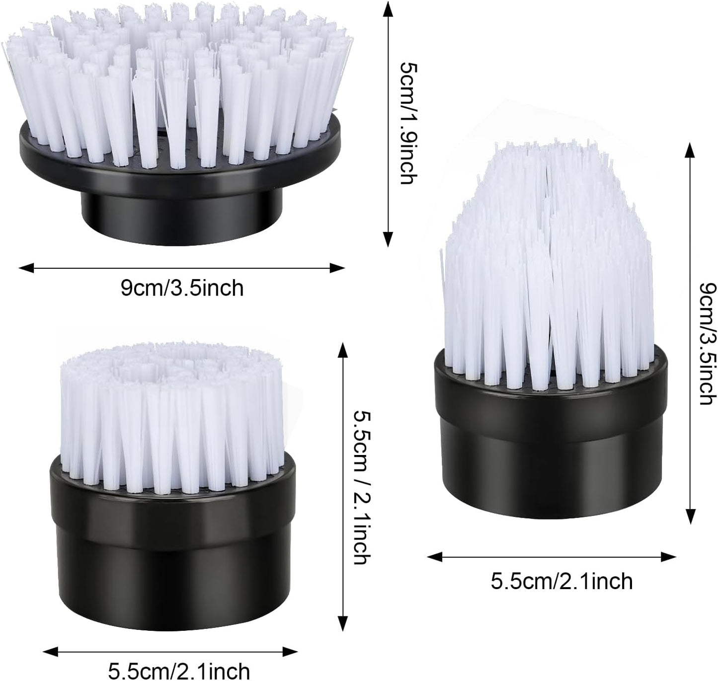 3 Pcs of Brush Heads,Replacement Brush Heads Set for Electric Spin Scrubber, Cordless Power Shower Scrubber, Cleaning Brush for Bathroom Tile Sink Floor Cleaning.