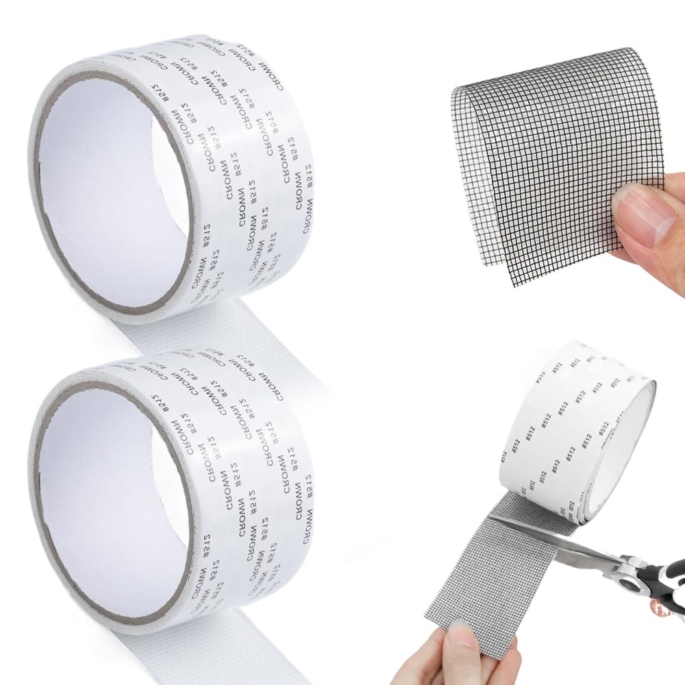 Screen Repair Tape,2in X 6.56 FT Window Screen Door Repair Kit,Screen Tape Mesh Repair,Strong Adhesive Fiberglass Mesh Patch Tape (Gray-1PC)