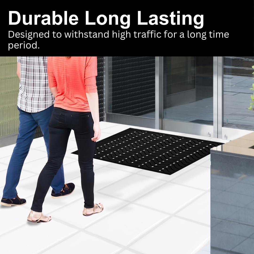 A1HC New Natural Rubber Premium Scrapper Door Mats-Keeps Mud and Dirt Away for Commercial and Residential Use, Office Entrance, Retail, Restaurants, Homes & Any Areas Where is Heavy Traffic 36"x60"