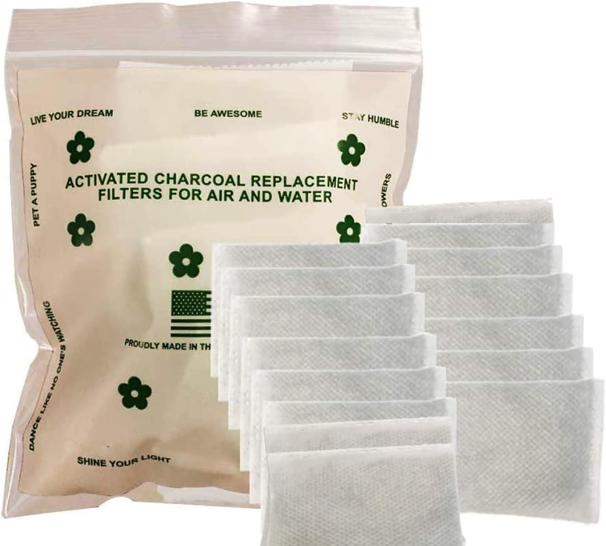 Green Piece® 24 Pack Overstuffed All-Natural Diaper Pail Deodorizer | Activated Charcoal Air Purifier Compatible with Diaper Pails, Shoe Closets, Trash Cans, Pets - Made in The USA by Green Piece