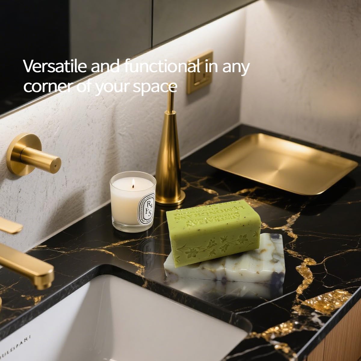 WeDoDecor Real Marble Soap Dish for Shower Stone Tray Small Bar Soap Holder with Self Draining | Non-Slip, Luxury Bath Room Accessories (White)