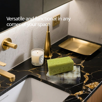 WeDoDecor Real Marble Soap Dish for Shower Stone Tray Small Bar Soap Holder with Self Draining | Non-Slip, Luxury Bath Room Accessories (White)